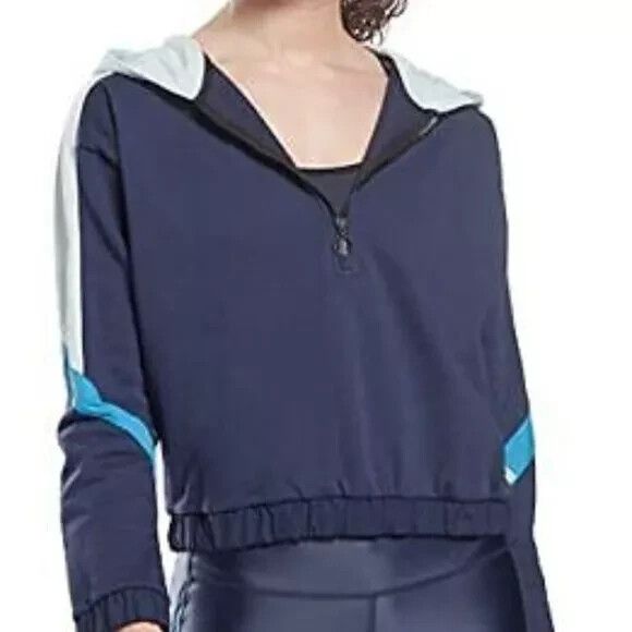 Core 10 By Reebok Womens Oversized Am Warming 1/4 Zip Hoodie Sweatshirt Size Xxs
